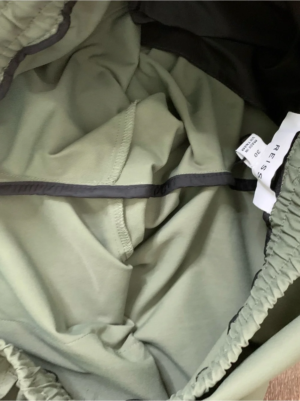 Reiss Mens green lavenham drawstring cargo ankle zip joggers 30